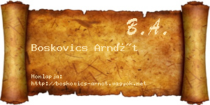 Boskovics Arnót névjegykártya